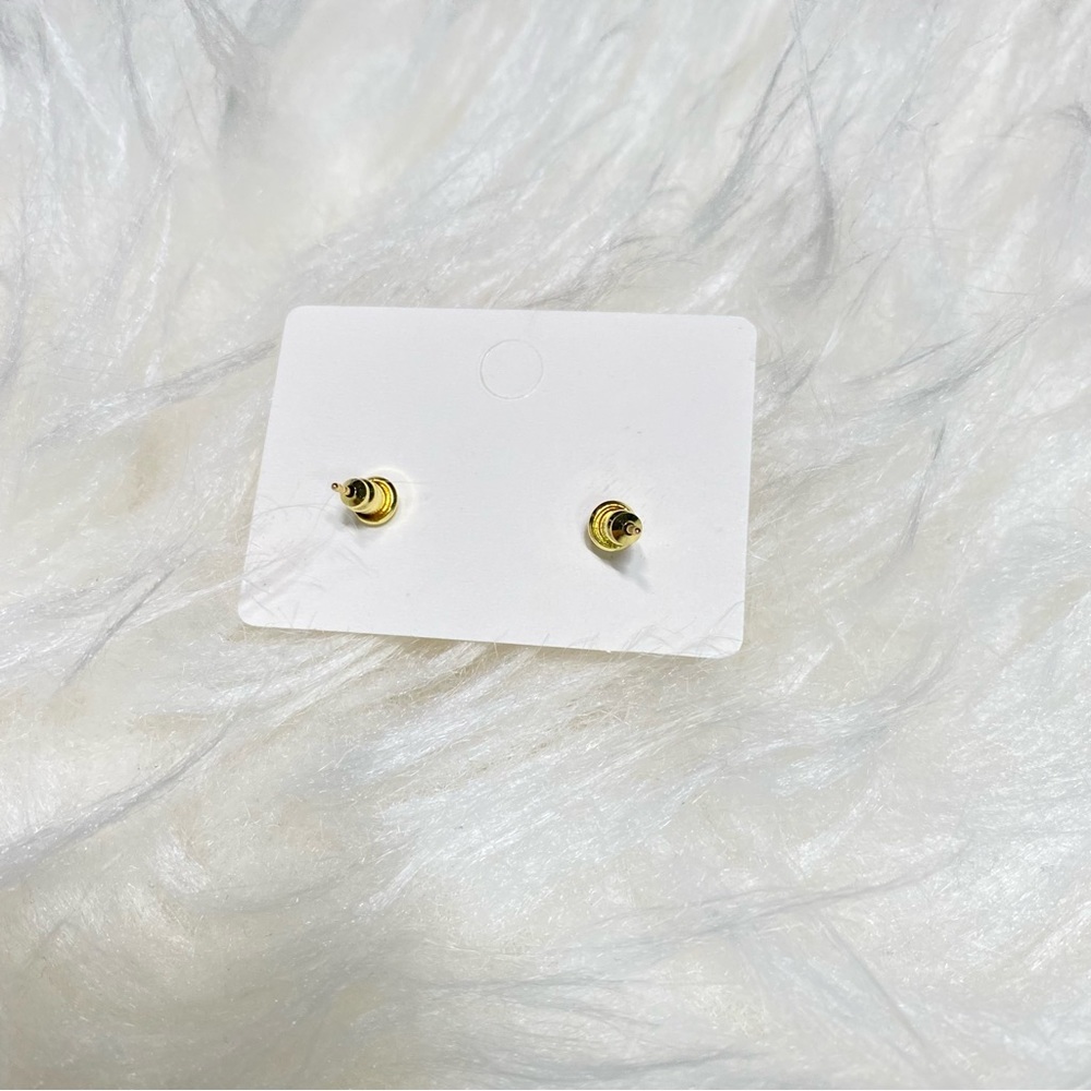 Bee pearl stud earrings 14k gold-vermeil over sterling silver. NEW - Picture 6 of 7